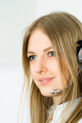 Naklejka premium young nice woman with phone