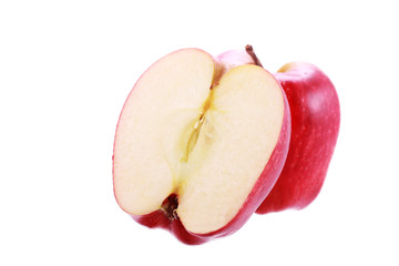 Red apple isolated on the white .