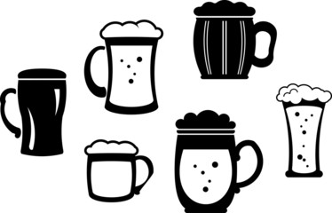 Beer glasses and mugs – Vector illustration