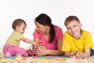 Fototapeta premium mom and her children
