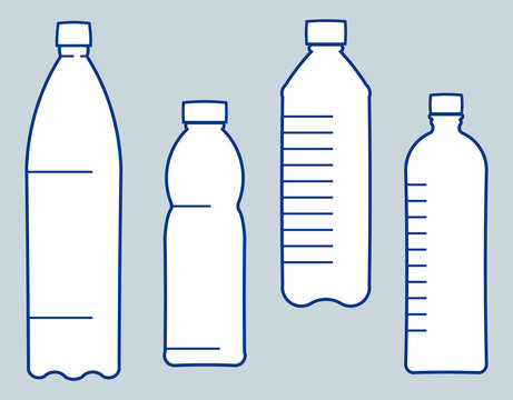 Plastic bottles. Vector illustration