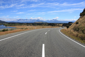 New Zealand - road in Canterbury region