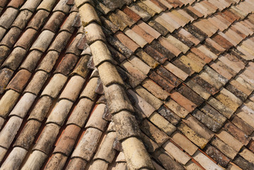 old roof on building in dubrovnik