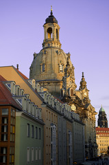 Frauenkirche in Dresden bei Dämmerung