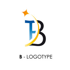 Logo letter B with star # Vector - obrazy, fototapety, plakaty