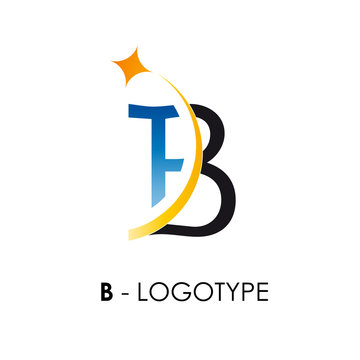 Logo letter B with star # Vector