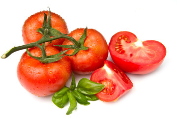 red tomatoes isolated
