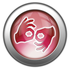 Red glossy 3D effect button 