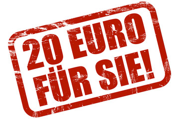 Grunge Stempel rot 20 EURO FÜR SIE!