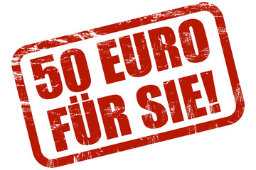 Grunge Stempel rot F&Uuml;NFZIG EURO F&Uuml;R SIE!