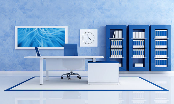 contemporary blue office
