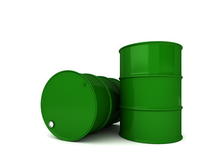 Two oil barrels 3D render