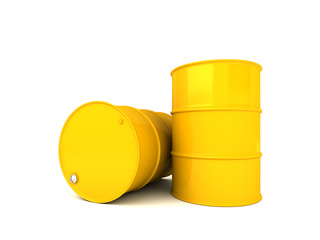 Two oil barrels 3D render