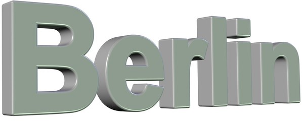 3D Wort silber BERLIN