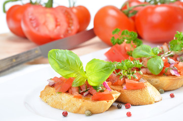 Bruschette als Vorspeise gereicht