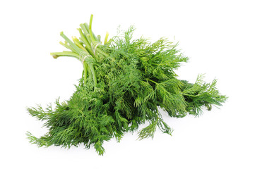 Bunch of dill isolated on the white background