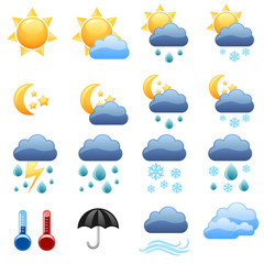 Obraz premium Cool weather vector icons foe web site.
