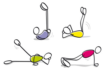 funny guys practicing fitness