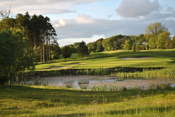 view on a parkland golf course in wicklow ireland