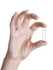 a clip in one hand