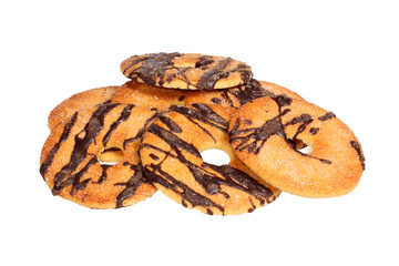 Chocolate biscuits isolated on white background