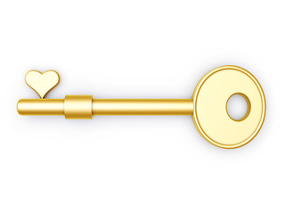 gold key with love heart profile
