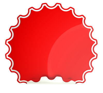 Red round hamous sticker or label