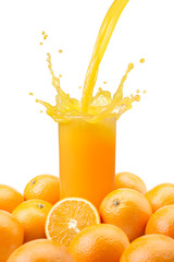 Fototapeta na wymiar pouring orange juice