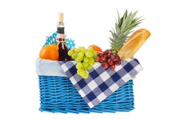 Picnic basket with healthy food