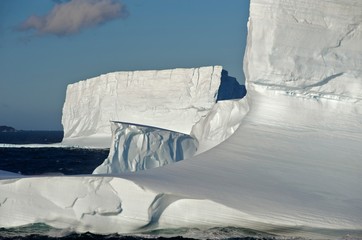 Huge tabular icebergs in the south Atlantic