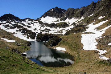 Fototapeta na wymiar Lac de Bassias Hautacam Pyrénées-2