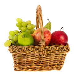 wicker basket fresh fruit