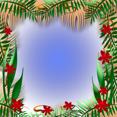 Fototapeta na wymiar tropical view frame