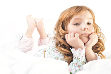 Closeup portrait of adorable little girl