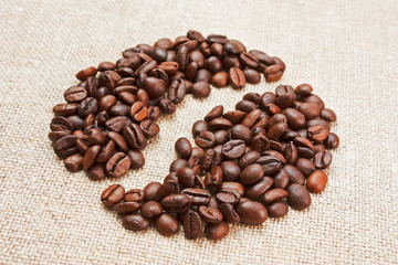 Fototapeta premium coffee beans on the board