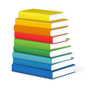 Colorful books stack