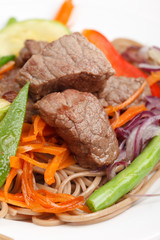 meat with vegetables and noodles
