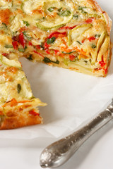 Vegetables pie close-up