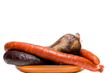 variety of spanish pork sausages