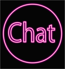 bouton neon chat