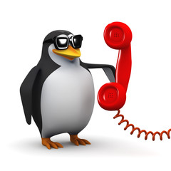 3d Penguin answers the red phone