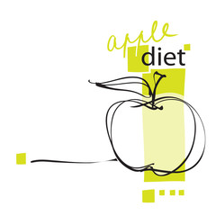 apple icon, layout, freehand drawing vector