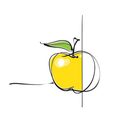 apple icon, partly colored - partly not (vector)