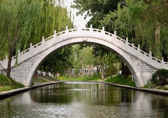 Naklejka na ściany i meble Bridge of Zizhu park, Beijing, China