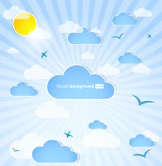 Peel and stick wall murals Sky Good weather background. Blue sky with clouds