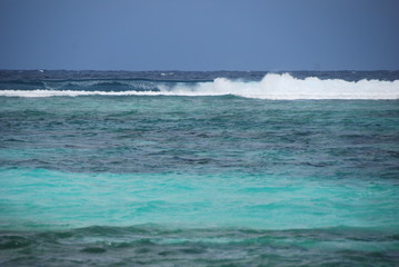 Waves in blue water