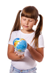 Girl with globe