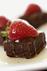 brownies with strawberry