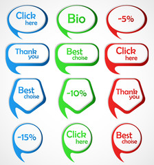 Set of colorful bubble speech. Vector illustration.
