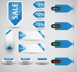 Set of vector price tags.